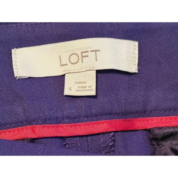Ann Taylor Loft Ankle Length Purple Dress Pants, Size 4 - Picture 3 of 4